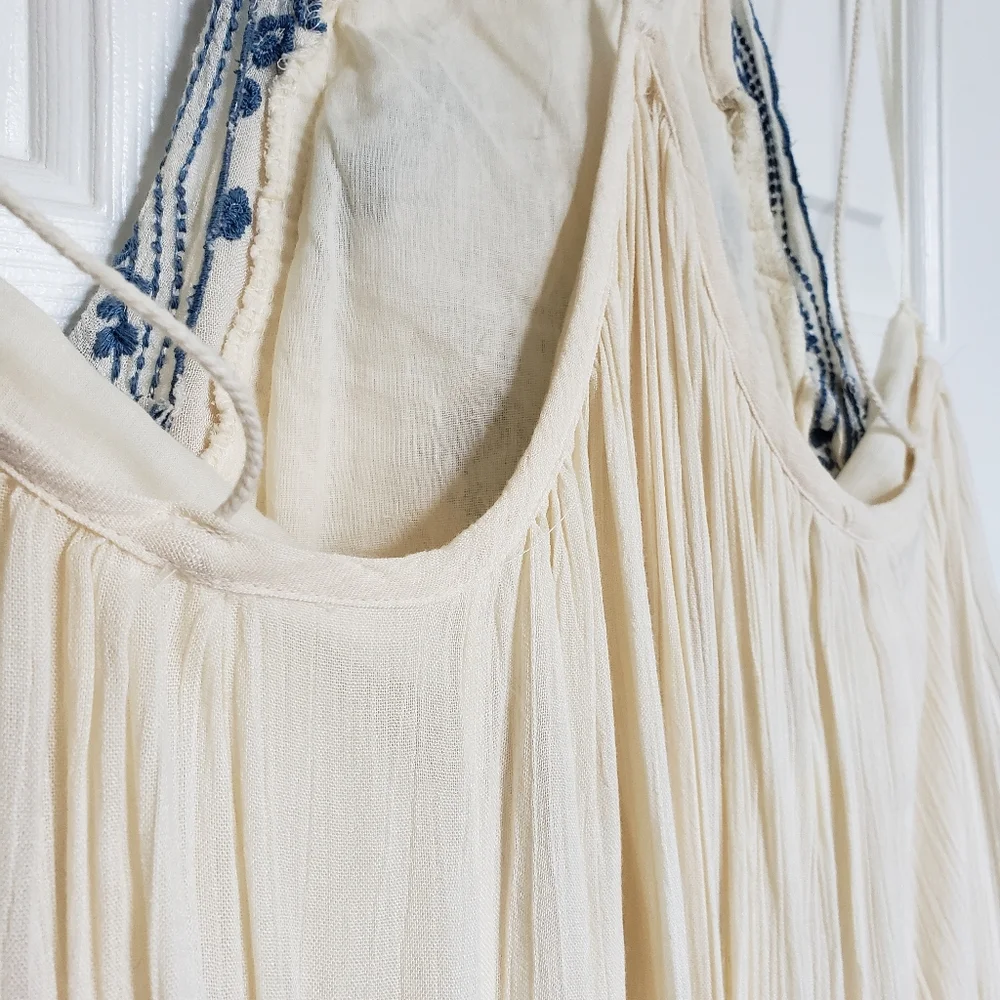 Free People White Boho Cottagecore Summer Lace Cotton Midi Dress - Picture 7 of 7